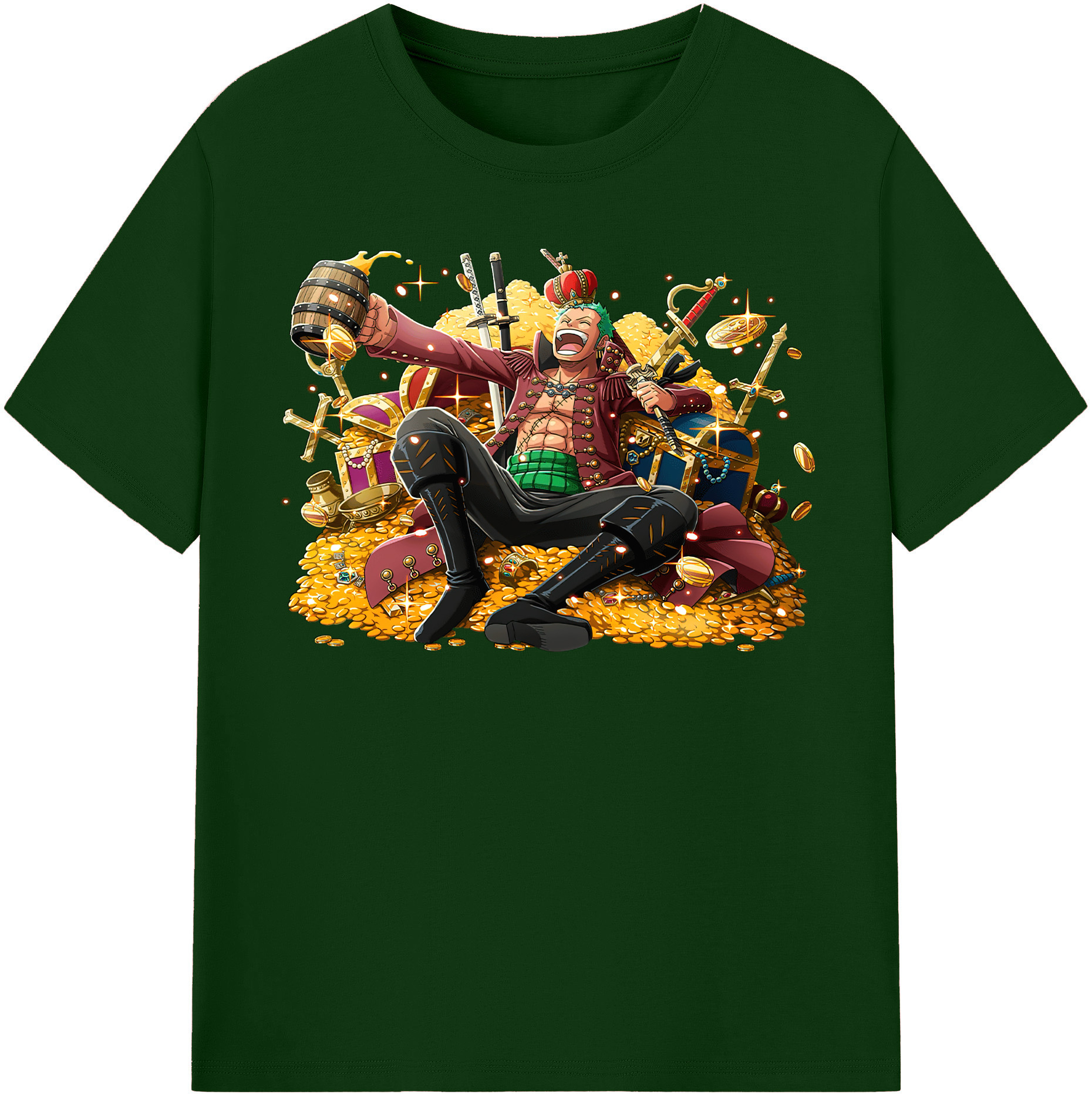 ワンピース ロロノア・ゾロ ONE PIECE Roronoa Zoro 綿100％半袖Tシャツ（フロントプリント）